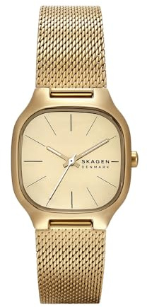 SKAGEN Montre Mellem Lille pour Femme, Mouvement à Quartz Trois Aiguilles avec Bracelet en Acier Inoxydable, Or sépia, 28 mm