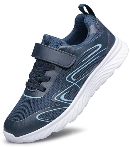 Raoendis Barnskor Sneakers Träningsskor Löparskor för Pojkar Flickor Sportskor Lätta Casual Tennisskor Gymnastikskor för Skola och Daglig Sport Blå 29