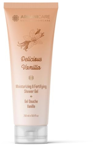 Arganicare | Gel Douche Vanille | Nettoyage Doux | Hydratation | Parfum Chaleureux et Gourmand | Tous Types de Peau | 250 ml