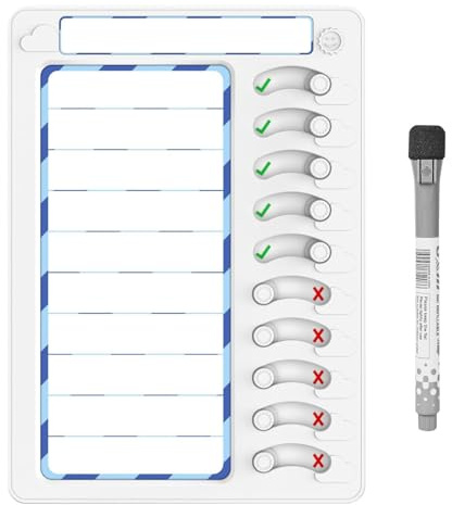 Lavagna cancellabile – Calendario familiare cancellabile a secco, planner ABS | Pianificazione settimanale e mensile, gestione del tempo per casa, scuola, ufficio, leggero e resistente