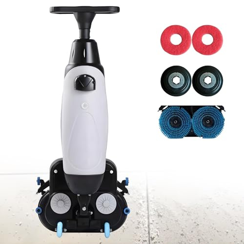UORDBY Fregadora de Suelos portátil Comercial - Minimáquina para una Limpieza eficiente, con riel de Limpieza de 43 cm, inalámbrica, para restaurantes, garajes o gimnasios