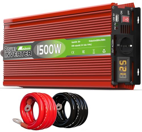 1500W/3000W Wechselrichter，Spannungswandler 12v 230v Auto Spannungswandler Mit Eu-Steckdose, USB, Kabe Und LCD Digital Anzeig Konverter Für Auto, Boot, Camping Haushaltsgeräten