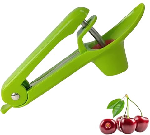 JIRVEX 1 pezzo denocciolatore ciliegie in acciaio inossidabile, togli nocciolo ciliegie manuale compatto, utensile da cucina verde