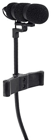 Pronomic Set MCM-100C Micrófono de Clip con Soporte (Micrófono de Condensador, Cuello de Cisne, Soporte para Cello, alimentación Phantom, Adaptador XLR, Estuche) Negro