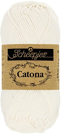 Scheepjes - Ovillo de lana Scheepjes Catona 105 blanco nupcial - 1 x 100 g