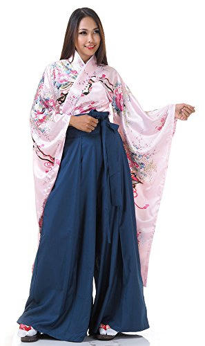 PRINCESS OF ASIA Traditionelles Japan Damen Geisha Samurai Kriegerin Kimono Outfit Kostüm Hanfu Kleid Tamiko aus Baumwolle & Satin