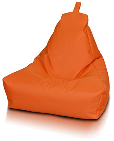 Ecopuf Keiko Pouf en polyester imperméable dossier haut taille S | Puff Fauteuil sac pour extérieur et intérieur | Pouf sac complet avec poignée et rembourrage en polystyrène