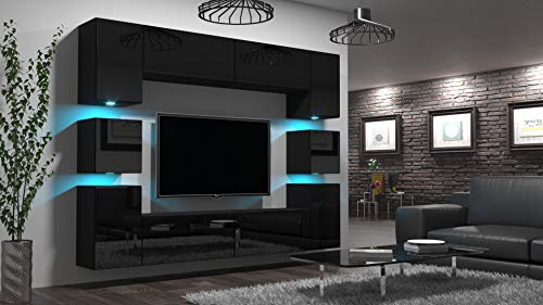 Furnitech Floks N35 AN35-HG18-B1 - Armadio moderno per soggiorno, senza LED