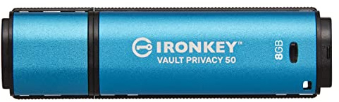 Kingston IronKey Vault Privacy 50 FIPS 197-zertifizierter und mit XTS-AES 256-Bit verschlüsselter USB-Stick für mehr Datenschutz - IKVP50/8GB