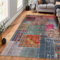 bamyum Denise Bedruckter Teppich Chenille-Druck Maschinell Hergestellt 160 x 230 cm, Waschbarer Patchwork Teppich, Vintage Schlafzimmer, Antibakteriell Antirutschunterlage Küchenteppich