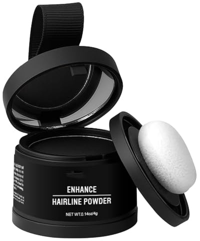 Yaztauho Hairline Powder, Root Touch-up Powder, Root Up Hair Color for Gray with Applicator, Waterproof, Long-lasting, Black, Suitable for Gray Hair