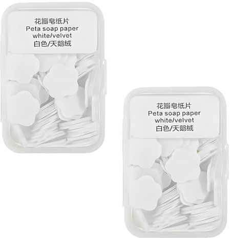EiEiFiFi 100Pcs Boxes Portable Disposable Soap Paper Mini Scented Slice Sheets with Storage Box Mini Hand Washing Bath Scented Paper Soap for Travel Camping Hiking Outdoor Hand Toiletry Bath (White)