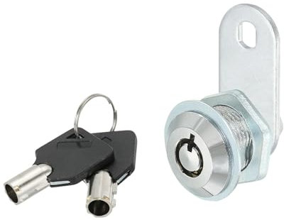 PATIKIL Gabinete Leva Cerradura con Llave, 5/8(16mm) Llave Igual Leva Cerradura Cilindro Zinc Aleación Cromo Cajón Cerraduras Tubular Leva Cerradura Desmontable Llave