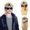 MeoZynxadril Perücke für Herren, 80er Jahre, blond, lang, Mullet für Herren, Diskothek, Cosplay, Halloween, Karneval, gold, 58-60