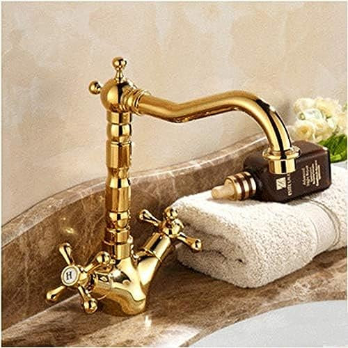 GSZCCZS Bathroom Sink Taps Faucet Basin Faucet,Gold Copper Bathroom Faucet Bathroom Basin Basin Faucet Basin Faucet Washbasin Double Toilet, Short,Short,Sink Faucet