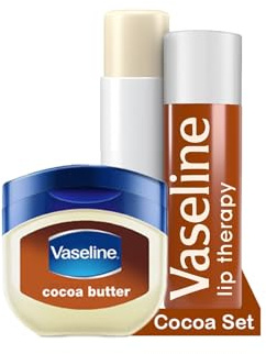 Vaseline Lip Therapy Cocoa| Set de Baume à lèvres teinté nourrissant et Soin pour lèvres teinté Stick| Hydratant pour les lèvres (Cocoa Set)