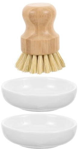 SHOWERORO Cepillos Para Ollas Cepillo De Palma Para Limpiar La Cocina Con Mango De Madera y Platos De Para Fregar Platos y Utensilios De Cocina