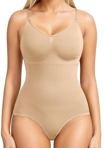 Neteson Body Contenitivo Modellante Donna Shapewear Bodysuit Sexy Intimo Guaina Contenitiva Donna Snellente Shaper Shaping Spallino Regolabile Dimagrante Pancia Piatta