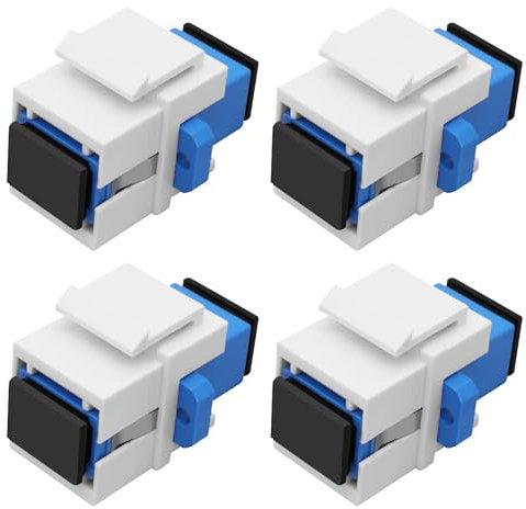 XMSJSIY SC Glasfaser Koppler Keystone Jack Insert Panel Module Buchse zu Buchse Simplex Singlemode SC Fibre Connector Socket Adapter für Wandplatten Patch Panels Oberflächenmontage Box - 4PCS