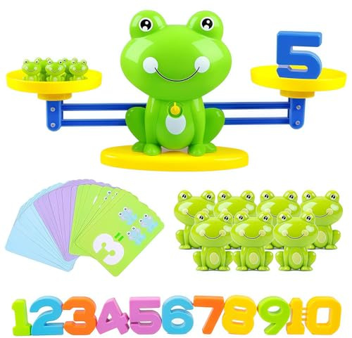 EHIOG Giochi Matematici Bilancia, apprendimento Matematica di Bilancia, Gioco di Rana Matematica, Sviluppo delle competenze cognitive e motorie, per Ragazze e Ragazzi dai 3 Anni in su