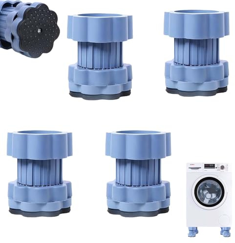 4 Piezas Universal Patas Antivibracion Lavadora WISIRENT, Amortiguador Lavadora Patas Antivibracion Lavadora Altezza Regolabile 8-11cm, Almohadillas de Goma para Lavadoras para Lavadoras y Secadoras
