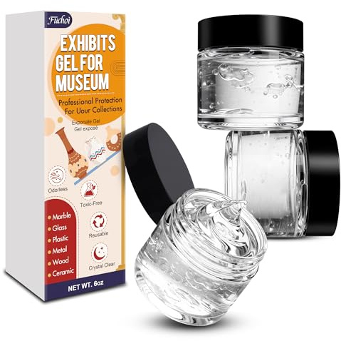 Museum Gel – 170 g transparente reutilizable y extraíble, fuerte adherencia para coleccionables metal, cerámica, vidrio y plástico, protección contra golpes para decoraciones, gel de museo