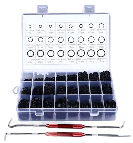 Ensemble de 1200 bagues d'étanchéité en caoutchouc, 24 tailles, kit d'assortiment de joints toriques étanches, ensemble de joints de nettoyeur haute pression pour réparation