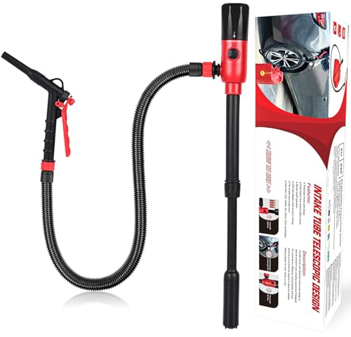 Bomba de combustible eléctrica, innhom 3.2 GPM (12 L/min) Bomba de transferencia de líquidos alimentada por batería, bomba de gasolina para gasolina y diésel, bomba sifón portátil con manguera y