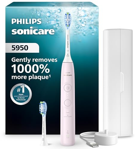 Philips Sonicare 5950 Rechargeable Electric Toothbrush, 2 Brush Heads, Pink