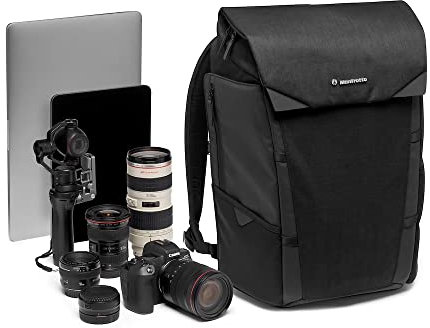 Manfrotto MB CH-BP-50 Chicago Kamerarucksack medium, vielseitig als Tagesrucksack/Fototasche für Fotografen/Videofilmer, für DSLR, spiegellose Kamera, Laptops, Objektive und Reiseausrüstung