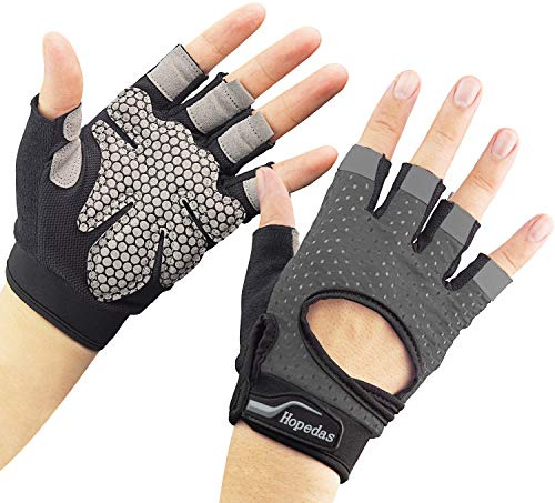 Hopedas Workout Gloves Weight Lifting Gloves Palm Support Protection for Men Women, Exercise Gloves Sports for Training, Fitness, Gym, Black