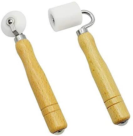 Rodillo de Papel Tapiz,2pcs Rodillo de Presión de Costura,Rodillo Presionador,Rodillo de Decoración de Papel Tapiz con Mango de Madera para Presionar el Papel Tapiz de la Comisura Conjunta
