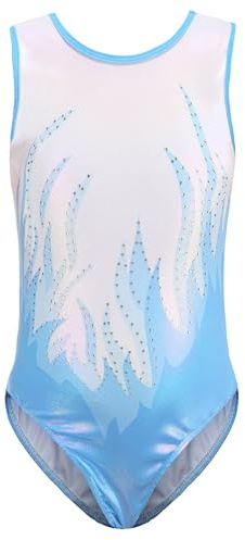 Happy Cherry Body da Ginnastica per Ragazza Leotards Senza Maniche per Danza Classica Atletica Body Costumi di Balletto Brillante per Bambine da 11 a 12 Anni