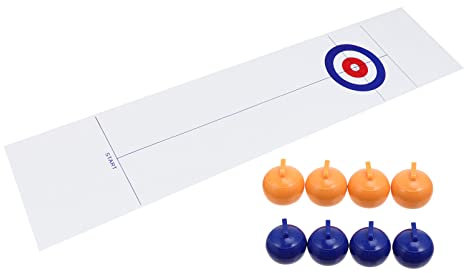 SAFIGLE Eisstockschießen Tischspiel Curling-Spiel Zu Hause Tabletop-Curling-Spiel Lustiges Indoor-Spiel Curling-Spielzeug Curling-brettspiel Eislöffel Kind Vlies Weiß Einstellen Beiläufig