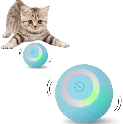 Elektrisches Katzenspielzeug Mit LED-Licht - 360-Grad-Ball Zur Selbstbeschäftigung, Interaktiv, Selbstdrehend, Intelligent, USB-Wiederaufladbar