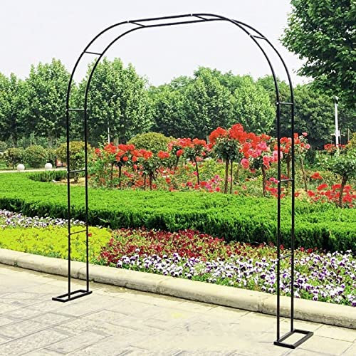 Metallo Garden Arch 200 x 230cm di larghezza, Wedding Arch Rose Arch Piante rampicanti (Colore: Nero, Dimensioni: 200 x 230cm)