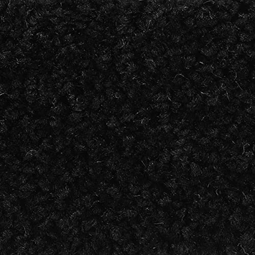 Teppichboden schwarz Meterware 500cm und 400cm Breite mit Textilrücken Kräuselvelours Teppich Auslegware weich ideal für Schlafzimmer (4 m x 3 m)
