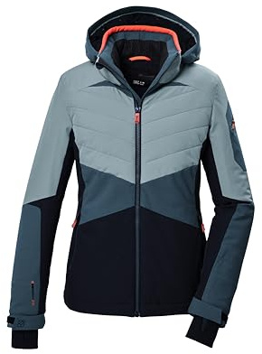 killtec Damen Skijacke/Funktionsjacke mit abzippbarer Kapuze und Schneefang KSW 34 WMN SKI JCKT, hell eisblau, 36, 41967-000