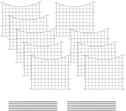 WOLTU Clôture de Jardin, Clôture Décorative, 10 Panneaux Métalliques à Connecter avec Piquet de Terre, en Grille, 64x70 cm, en Forme Arc, Noir