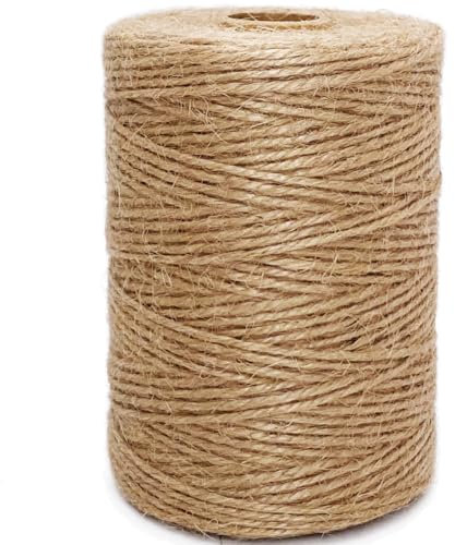 100m 2mm 3Ply Jute Twine Natural Hemp Twine for Gardening, Craft Projects, Packaging, Gift Wrapping, Home Decor, and DIY Wedding Decorations