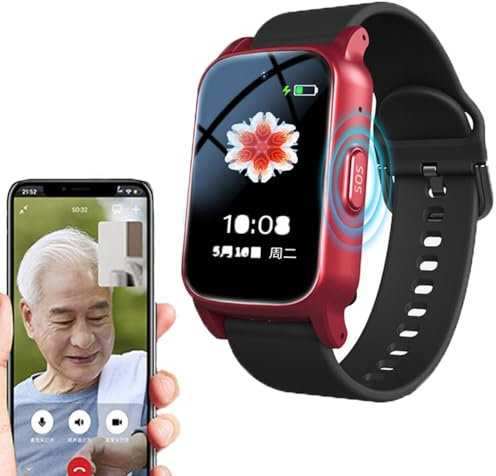 Uppkopplad klocka med detektering av fallarmband, larm, GPS-positioneringsarmband, IP67-ansluten klocka med video, röst och SOS-meddelande, geofencing