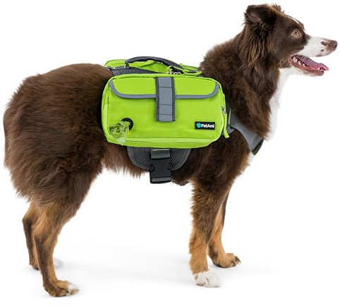 PetAmi Dog Backpack for Medium Large Dogs, Hiking Saddle Bag, Green