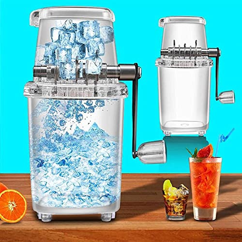 Manuell iskross och smoothie-maskin, bärbar handvev rakad ismaskin med transparent design för hemlagad is-lolly och glass