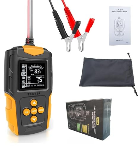 Testeur de Batterie, & Tester 24v 12v Batterie for Wet/GEL/SLA/Inondé/EFB/Plomb-acide/Assemblée générale annuelle batterie, batterie Analyseur outil de test testeur numérique