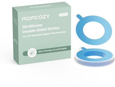 Momcozy ersättningsklistermärken för elektronisk barntermometer, 15-pack | Allergivänligt material från 3M, skonsamt mot barnets känsliga hud