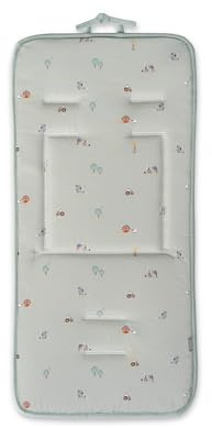 Interbaby - Colchoneta para Silla de Paseo Universal Reversible, Estampado Granja Koala Verde y Reverso Liso, Cojín de Verano para Cochecito y Asiento de Carro
