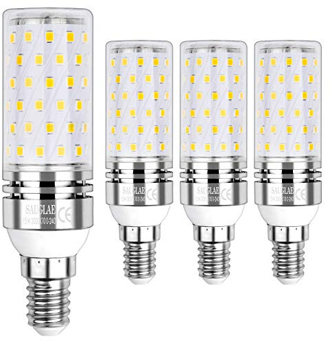 SAUGLAE E14 Lampadina di Mais LED 15W, Bianca Calda 3000K, Equivalente a Lampadine a Incandescenza 120W, 1700 Lumen, Lampadine a LED a Piccola Vite Edison, 4-Pack
