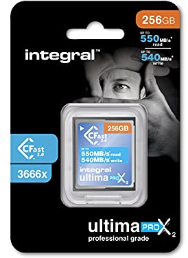 Integral 256GB CFast Card 2.0 High Performance with read speed up to 550MB/s and write speed up to 540MB/s