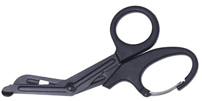 Feloyal Schere Medical Scissors, EMT Bent 7,7 Zoll Matt titanbeschichteter Edelstahl-Verbandschere oder Gaze für Arzt oder Krankenschwester, Notaufnahme oder Outdoor-Camp (Schwarz)