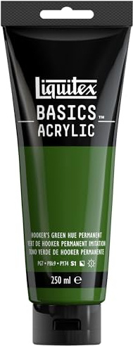 LIQUITEX Basics Acrylic Paint, Hooker's Green Hue Permanent, 250 ml Tube